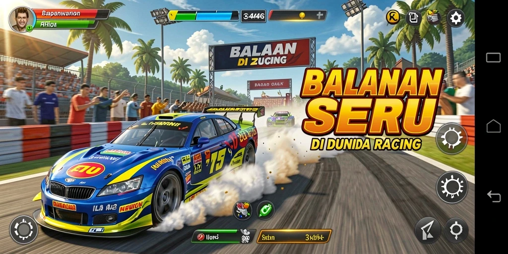 Tampilan gameplay balapan yang mendebarkan di 3446.