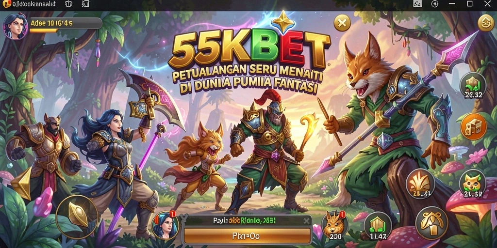 Screenshot 55KBET menampilkan karakter utama dalam petualangan mendebarkan.