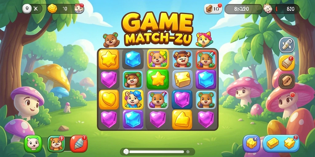 Tampilan gameplay 8ZK dengan kombinasi elemen warna-warni.