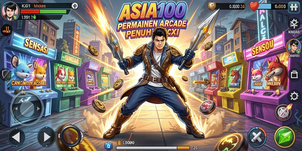 Tampilan gameplay dinamis ASIA100 yang memukau dan penuh aksi.