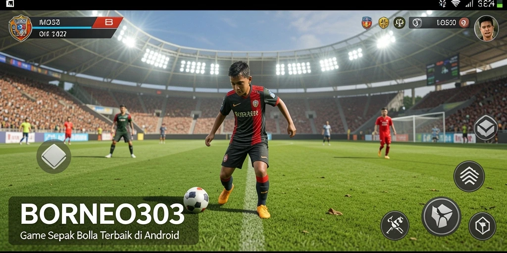 Gameplay mendebarkan dalam pertandingan sepak bola yang nyata.