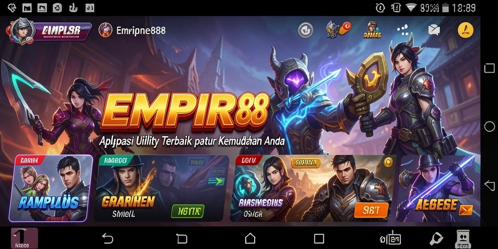 Tampilan utama EMPIRE88 yang menampilkan fitur Utility yang bermanfaat.