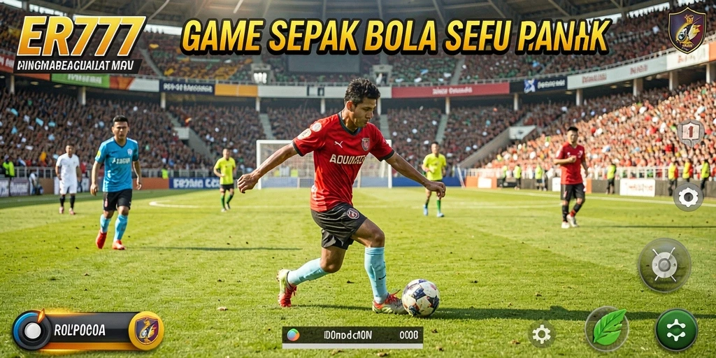 Tampilan gameplay <strong>ER777</strong> yang menegangkan dan seru di lapangan sepak bola.