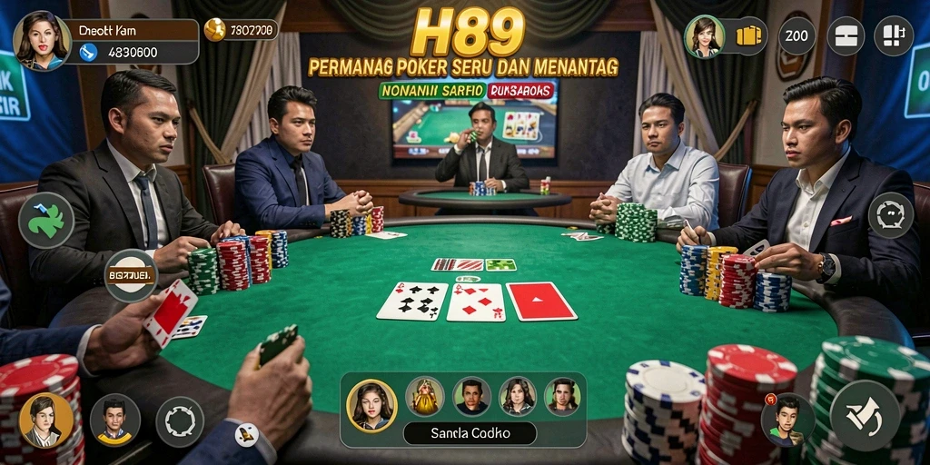 Tampilan gameplay H89 dengan variasi permainan Poker yang menarik.