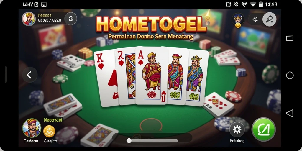 Screenshot HOMETOGEL menampilkan permainan domino yang seru dan interaktif.
