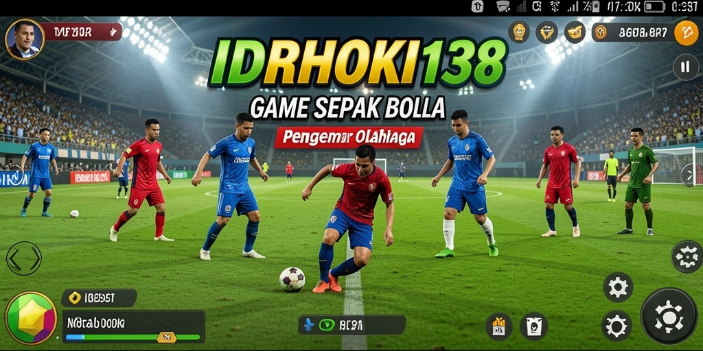 Tampilan gameplay seru sepak bola dalam IDRHOKI138.