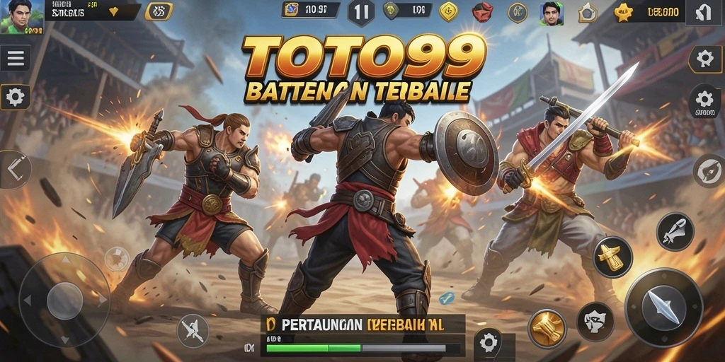Screenshot gameplay TOTO99 dengan aksi penuh adrenalin di medan perang.